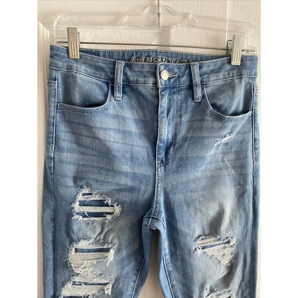 American‎ Eagle 8 360 Next Level Stretch Super High Rise Distressed Jegging - Image 2