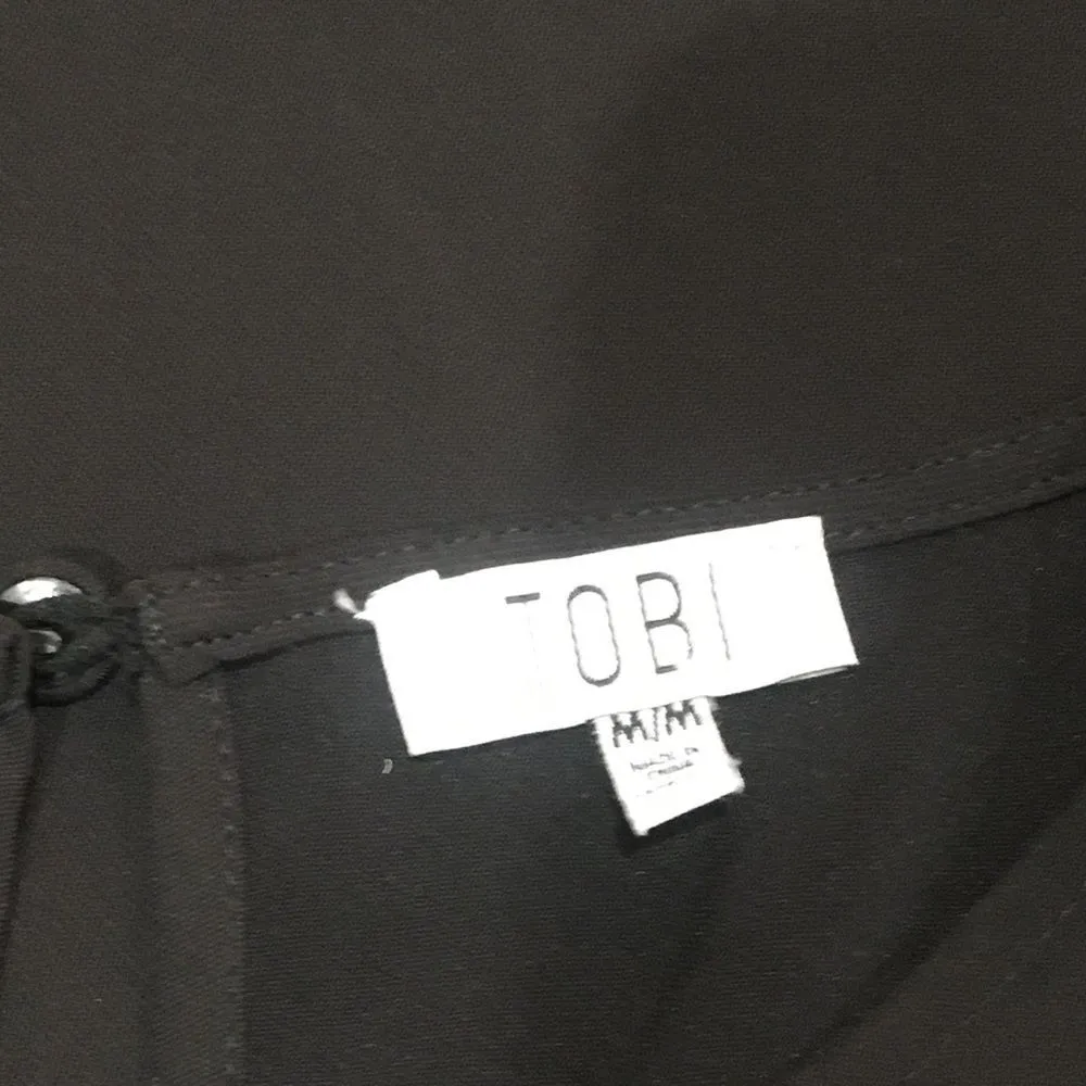 TOBI black shift dress Sz M Short Sleeve Little Black Dress - Image 7