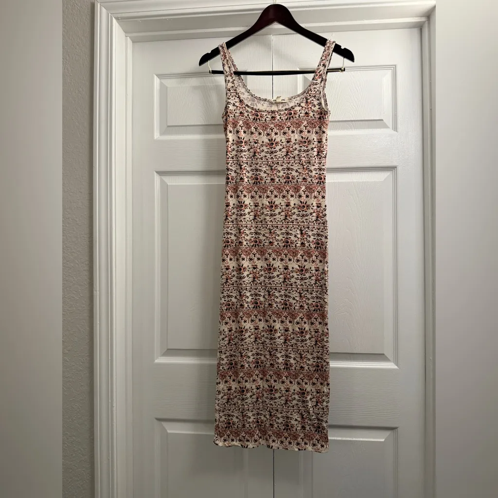 Billabong Share Joy Sleeveless Body Con Midi Dress Small Cream Brown - Image 2