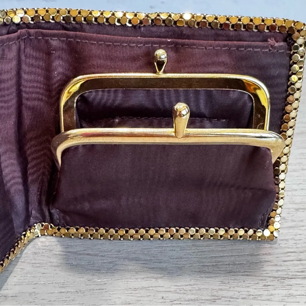 Whiting and Davis Gold Mesh Mates  Wallet 1950s Bifold‎ Change Purse Vintage - Image 5