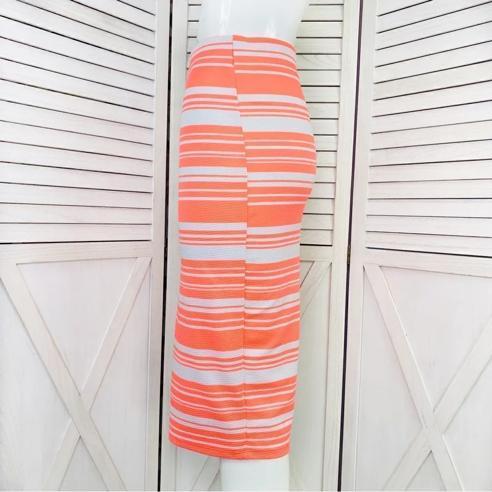 Brat Star Neon Striped Pencil Skirt Small White Pink - Image 4