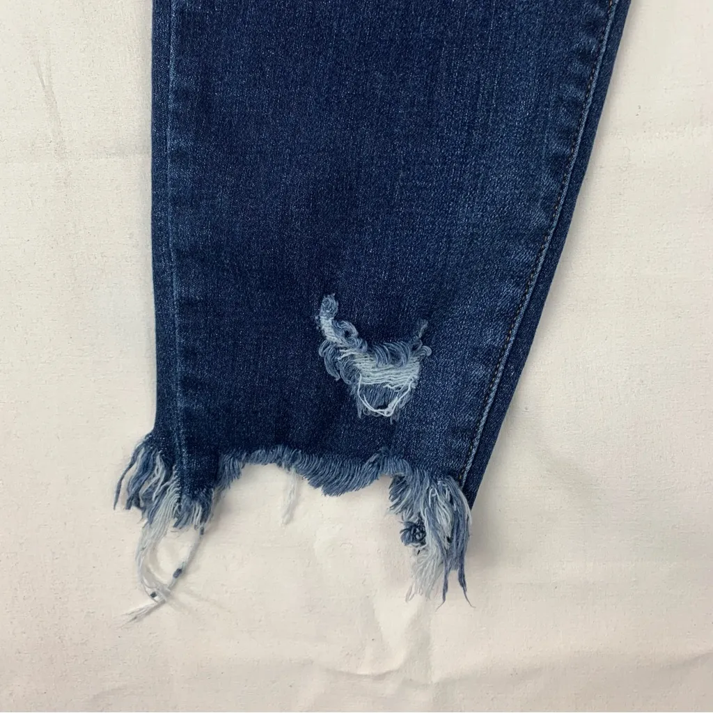 Judy Blue size 9 29  Women's Blue Slim Fit Jeans denim dark wash raw hem high ri - Image 11