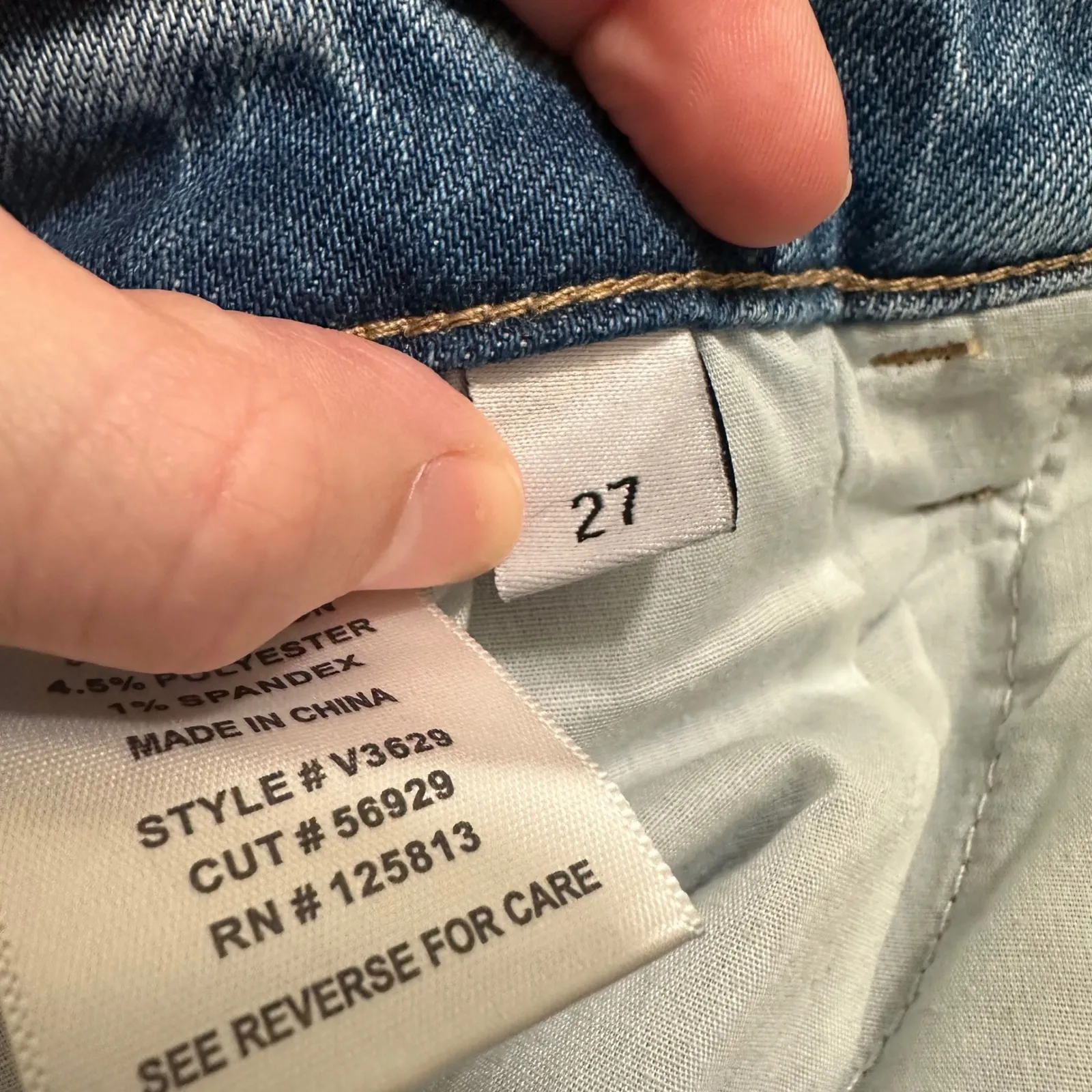 VERVET | Brielle Medium Wash High-Rise Wide Leg Crop Raw Hem Denim Jeans, 27 - Image 10