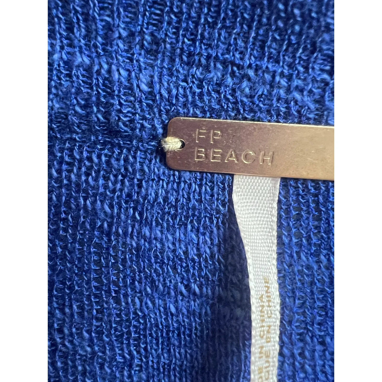 Free People Beach Coverup Medium Blue Tunic Semi Sheer Button Up - Image 2