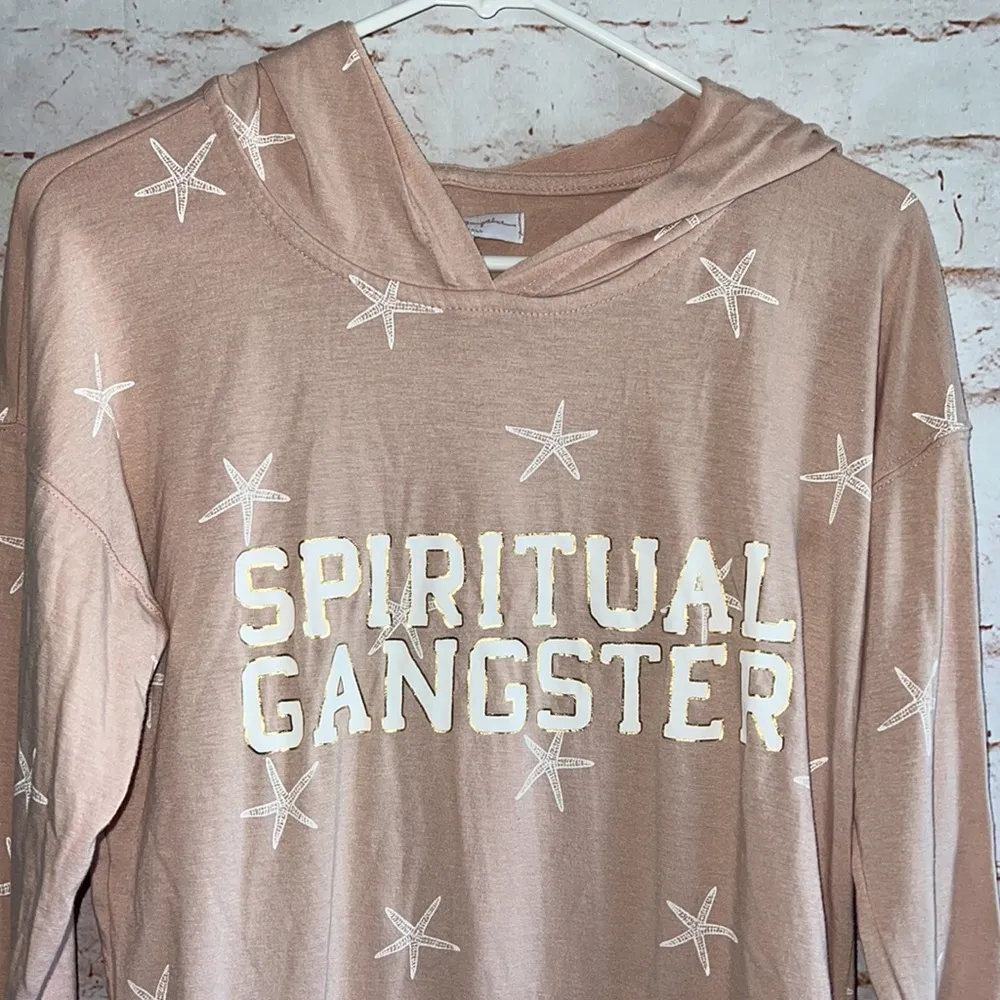 Spiritual Gangster XS Starfish pullover hoodie blush pink lightweight - Image 2