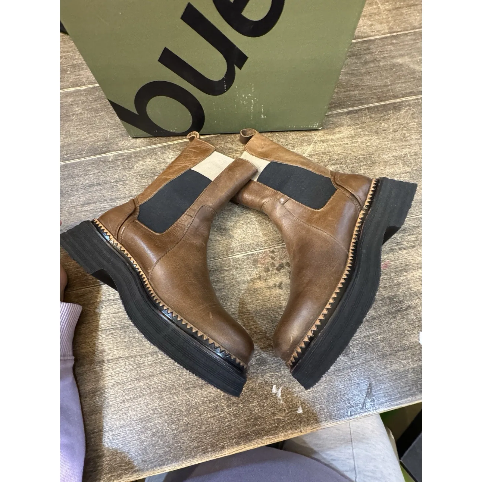 Bueno Gizelle Women's Boot Taupe Size 37 US 6.5-7 Color block - Image 7