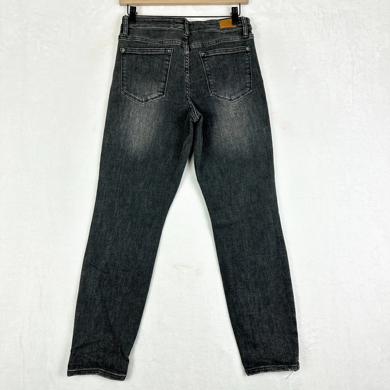 Judy Blue Boyfriend Jeans Size 5/27 Mid Rise Charcoal Black Stretch Zip Fly - Image 2