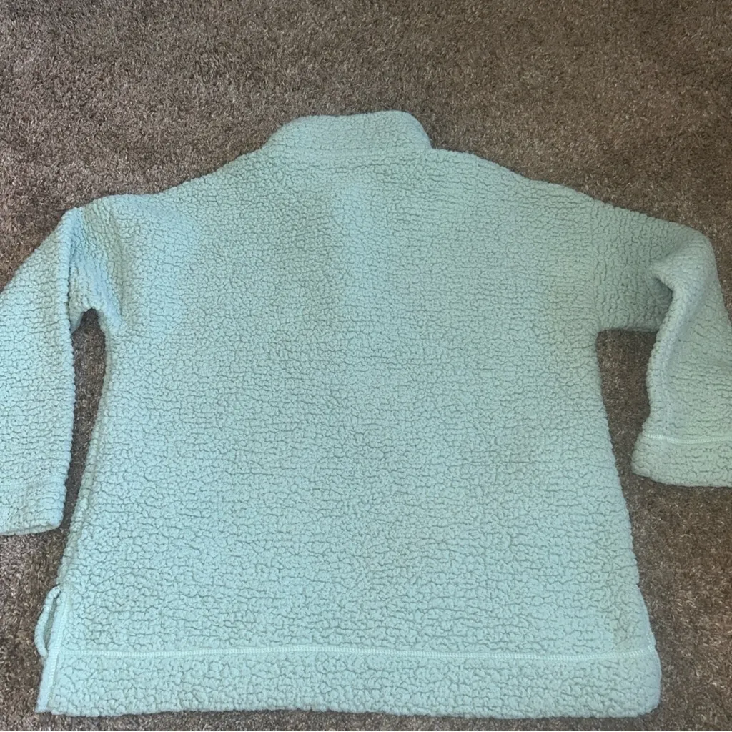 Aerie Women’s Mint Green Sherpa Long Sleeve Pullover Sz Small - Image 10