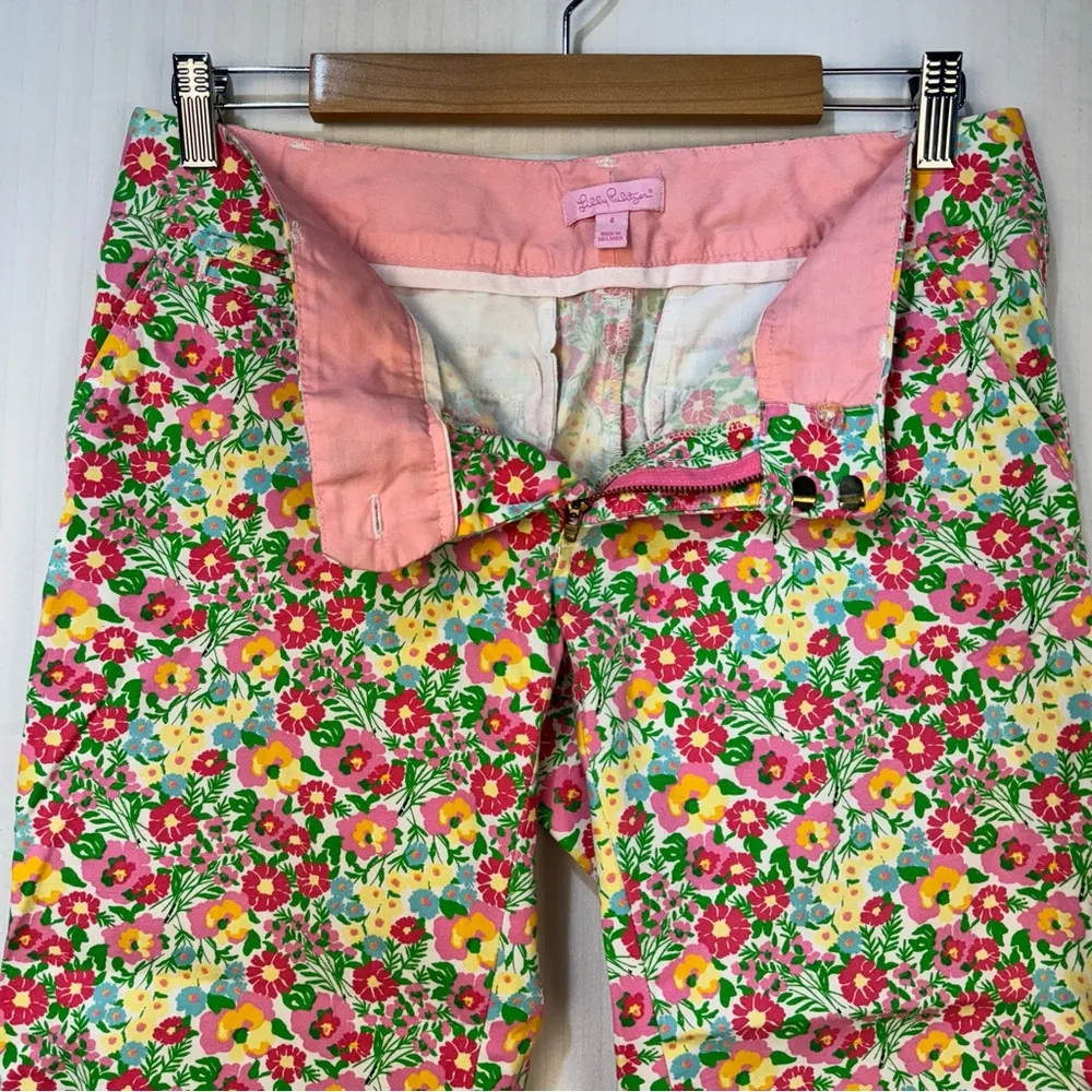 Lilly Pulitzer Whitney Pants Spring Floral Print Women Size 4 Coastal Resortwear - Image 4