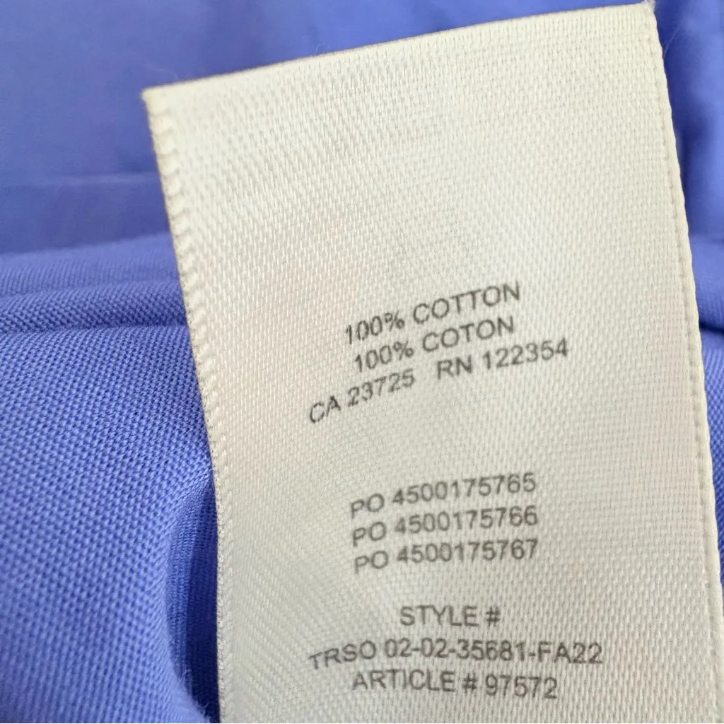 Sunday Best Aritzia Blue Short Sleeve Button Up Shirt Cotton Cropped Boxy Size L Size L - Image 7