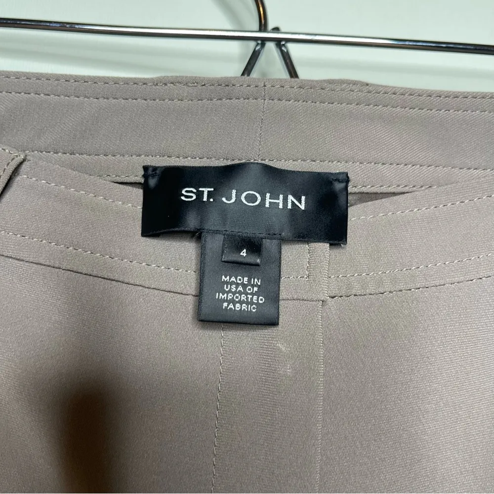 St.John taupe grey cropped trousers sz 4 - Image 2