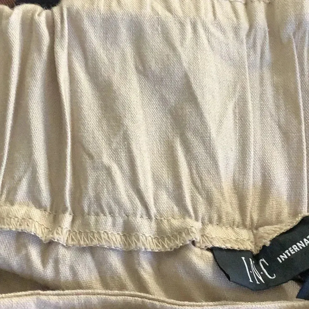 INC International Concepts Flat Front Crop Pants Belt Strap & Waistband New Tan Size 4X - Image 3