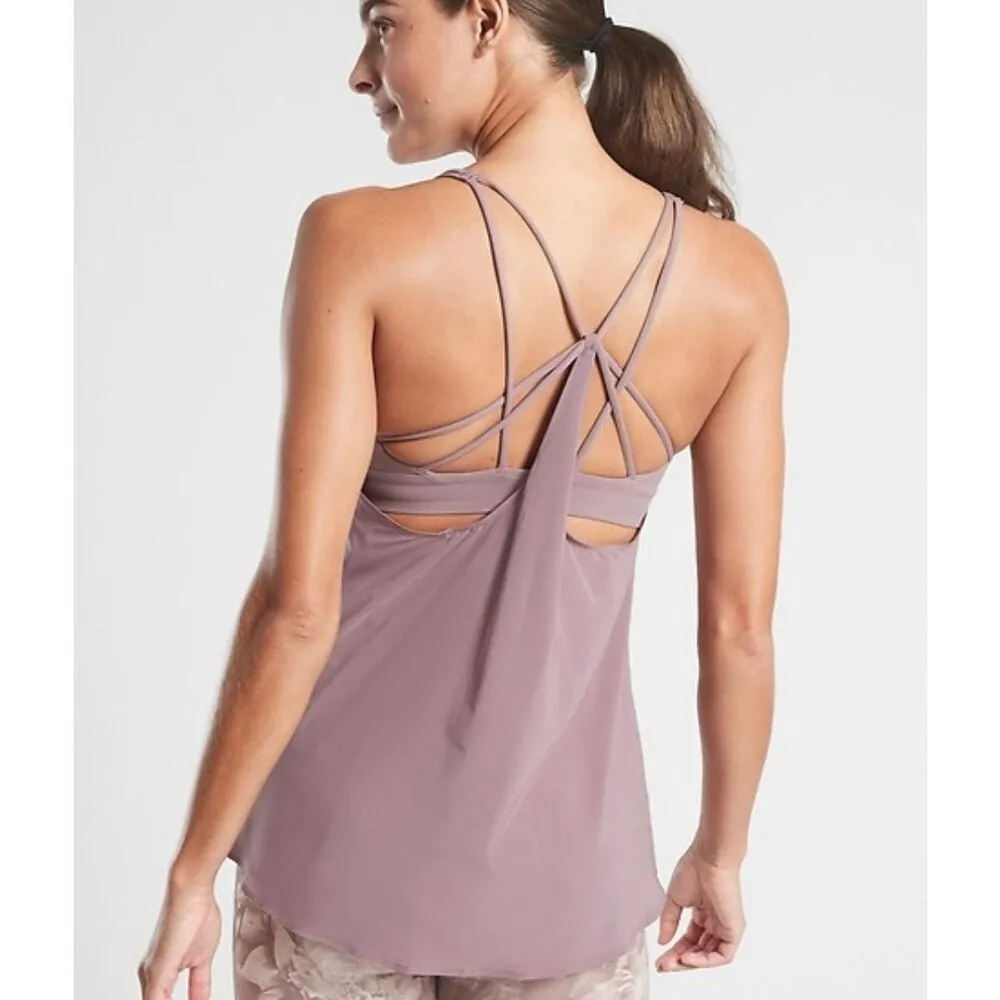 Athleta solace purple cross back built in bra tank size XL - Image 2