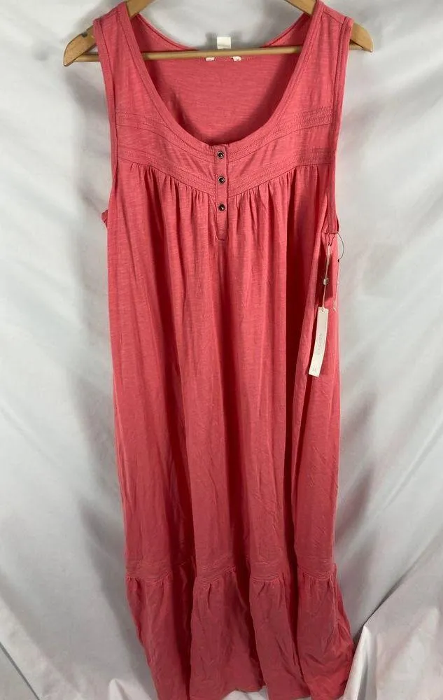 NWT Caslon Embroidered Neck Sleeveless Pink Maxi Dress Size XL - Image 3