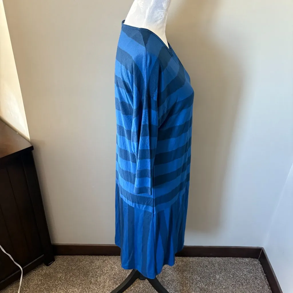 Gudrun Sjoden Womens Blue Striped Modal Dress Casual Size Small Long Sleeve - Image 3
