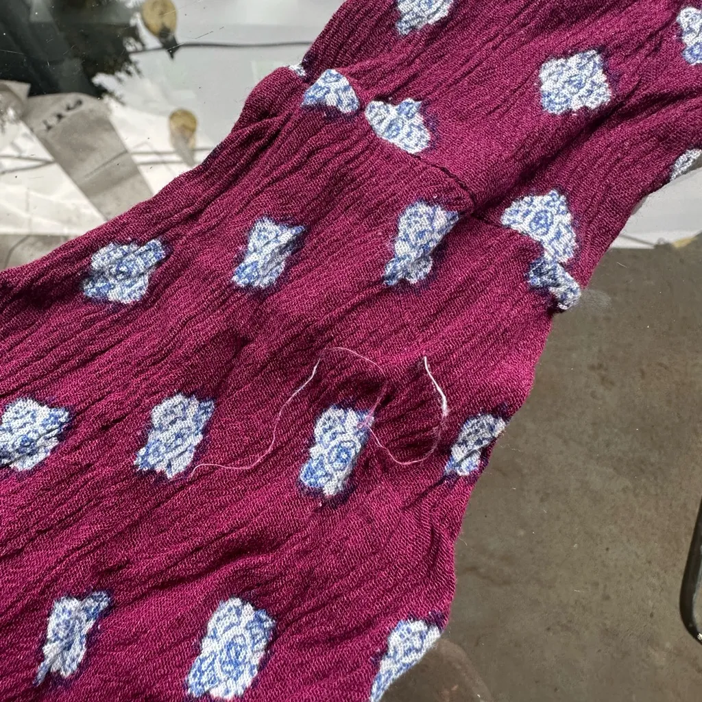 Rue21 Pattern Print Bell Sleeve Mini Dress in Burgundy/White Size XS Rue 21 - Image 8