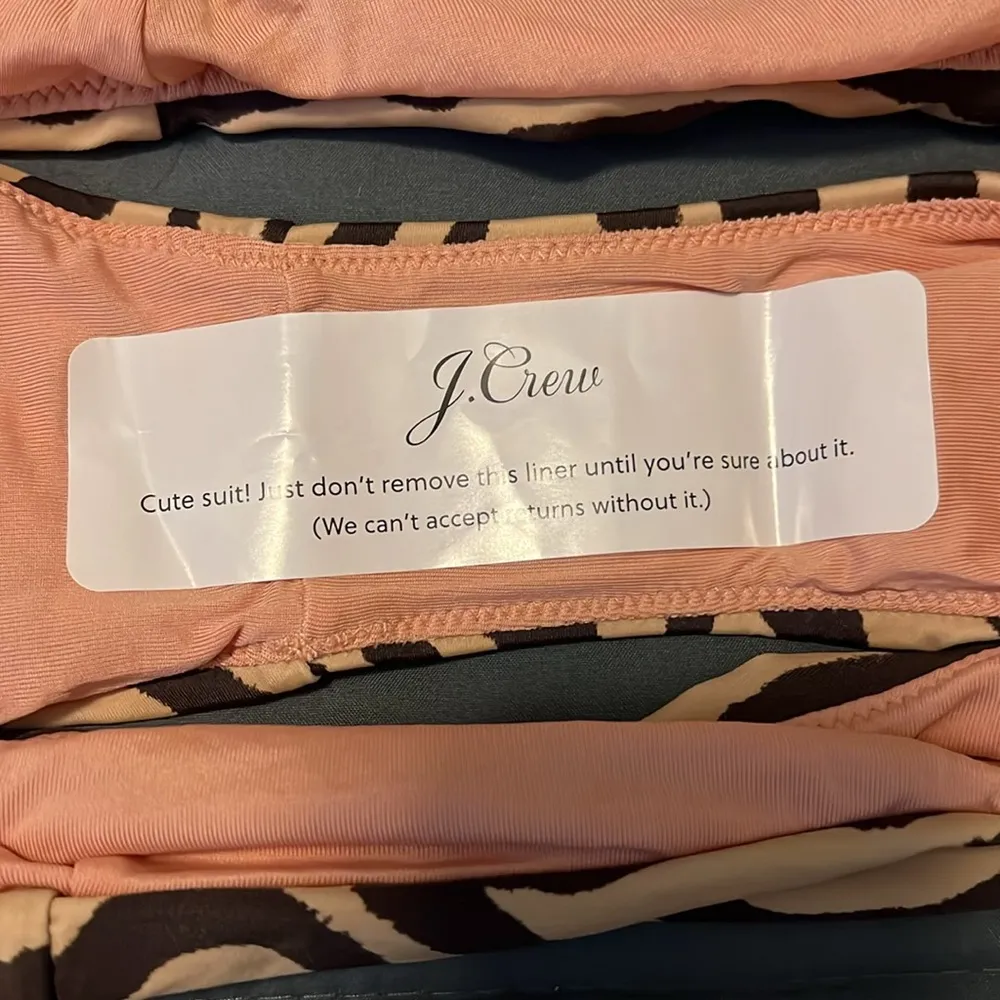 JCrew Curved Waist Cheeky Bikini Bottom Zebra Stripe Size XXL NWT - Image 6