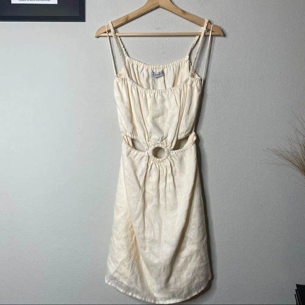 NWT Faithfull the Brand‎ Linen Cut-Out Mini Dress Zuma Size 10/XL - Image 10
