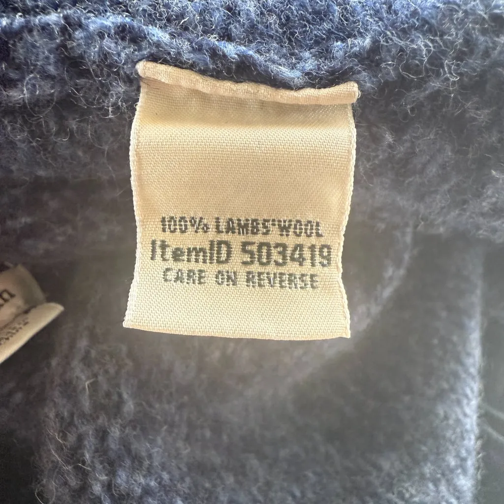 L.L. Bean blue lambswool long sleeve high collar zip up sweater jacket SP - Image 10