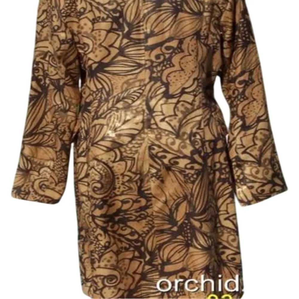 Cache Textured Linen Metallic Coat Jacket Top Lined New Gold Brown $198 NWT - Image 8