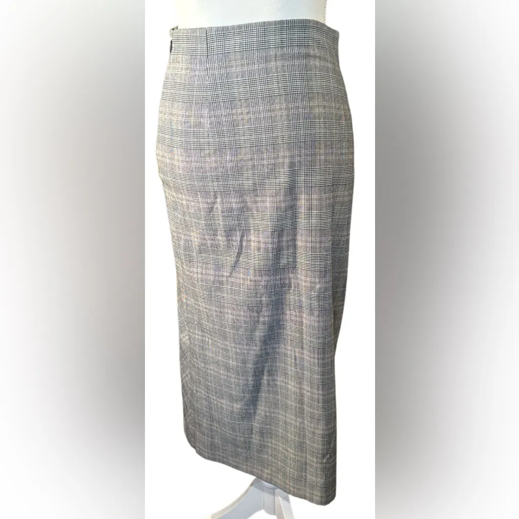 Babaton Aritzia Billy skirt plaid button front asymmetrical - Image 4