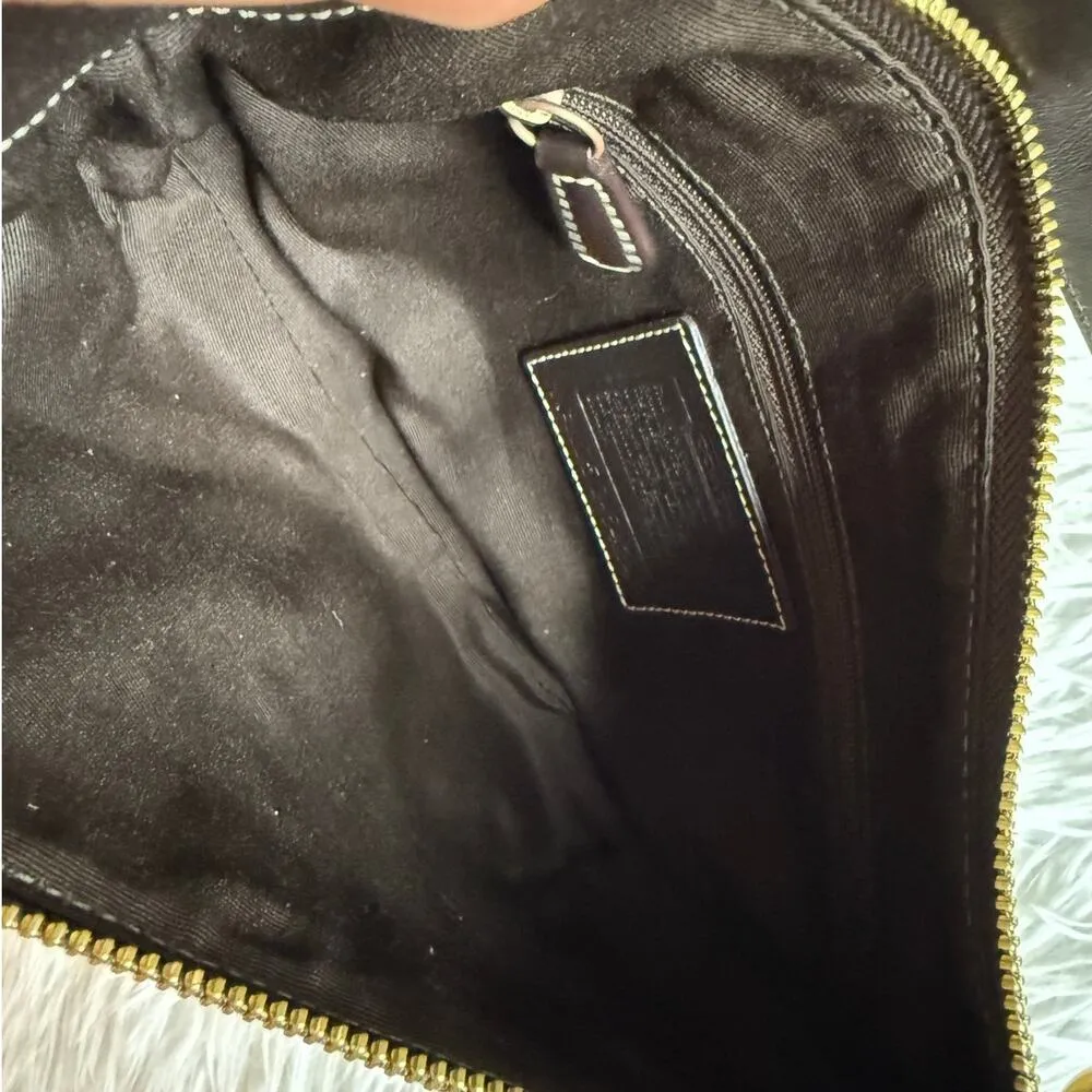 y2k Coach Vintage Brown Stud Gold Hobo Mini Purse Shoulder Bag - Image 4