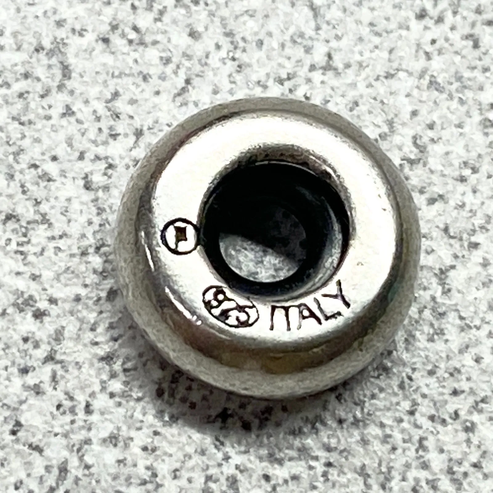 Sterling 925 Italy Hammered Silver Bead Charm Bracelet Necklace Jewelry Making - Image 4