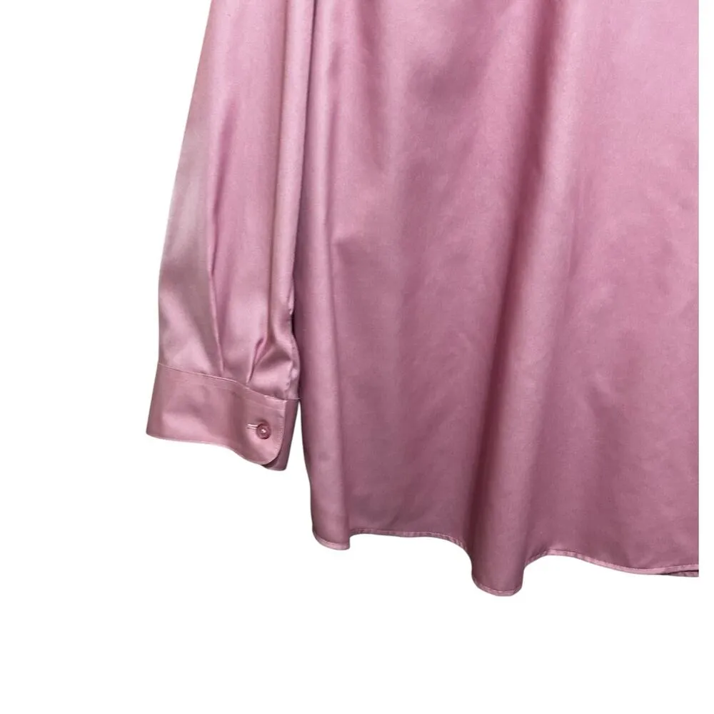 Coldwater Creek Women Top 18 Pink Button Up Preppy Coastal Classic Office Travel - Image 4