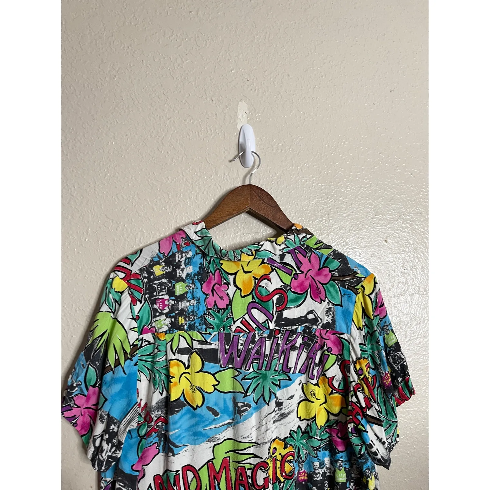 Vintage Jams World Waikiki Surf Print Button Down Shirt Womans Large - Image 9