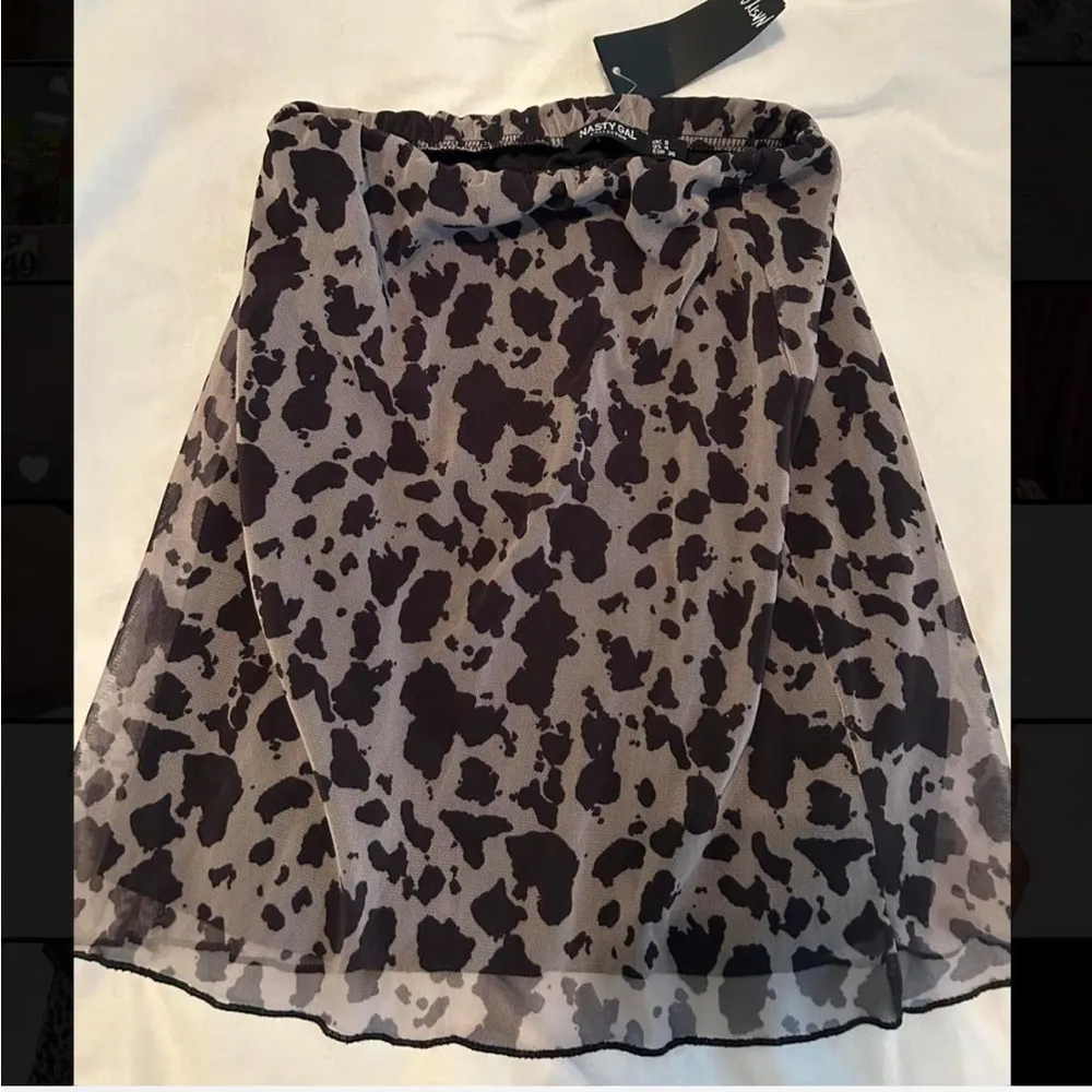 Mesh Cow Print High Waisted Mini Skirt - Image 5
