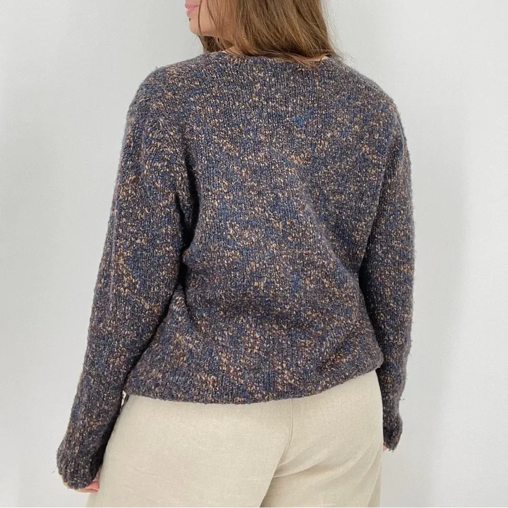 vintage blueberry oatmeal wool blend pullover sweater blue size XL - Image 4