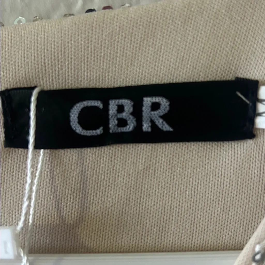 CBR Silver Sequin Long Sleeve Dress Size M - Image 2