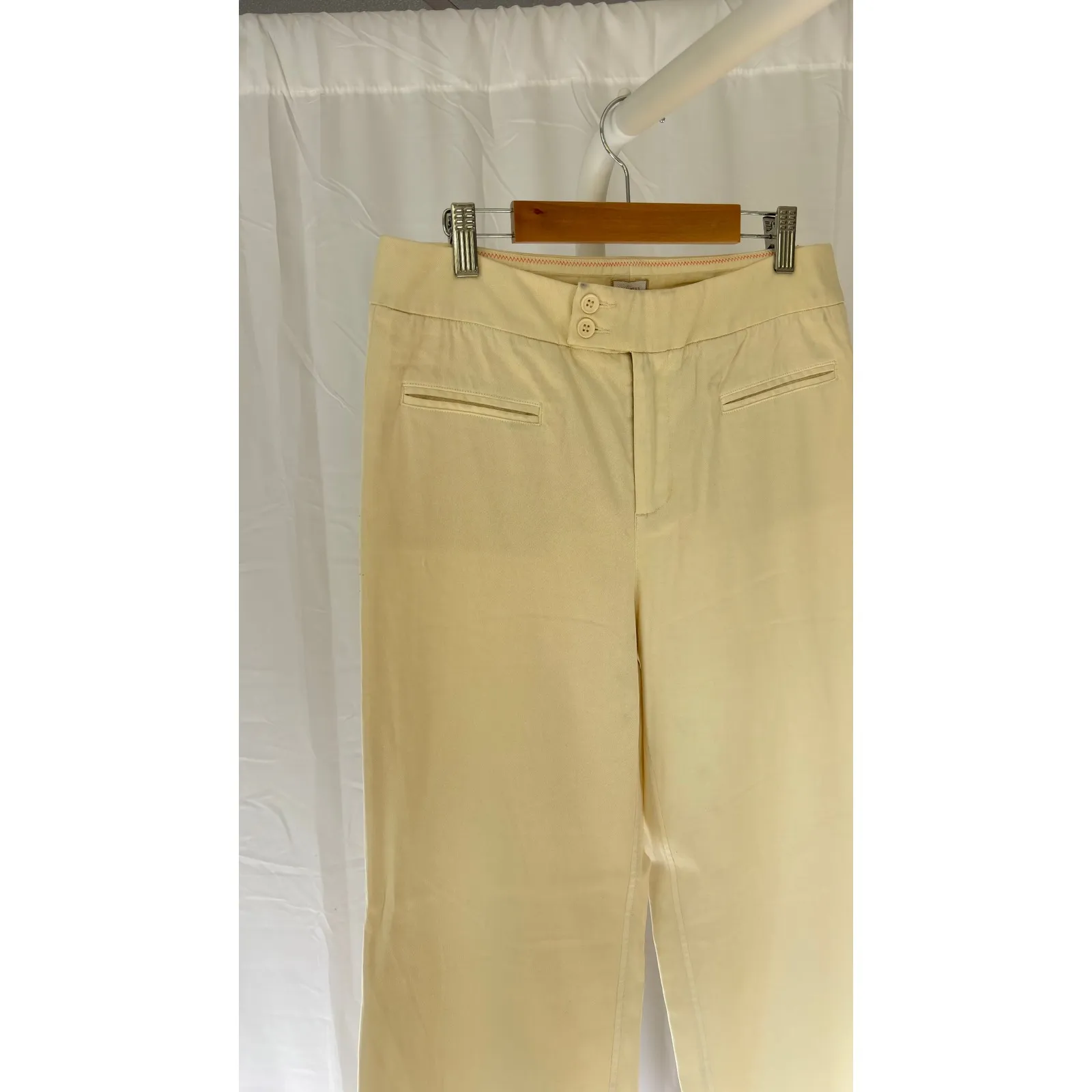 NWT ECRU Women's‎ Cream Wide Leg Button Fly Dress Pants Trousers - Image 2