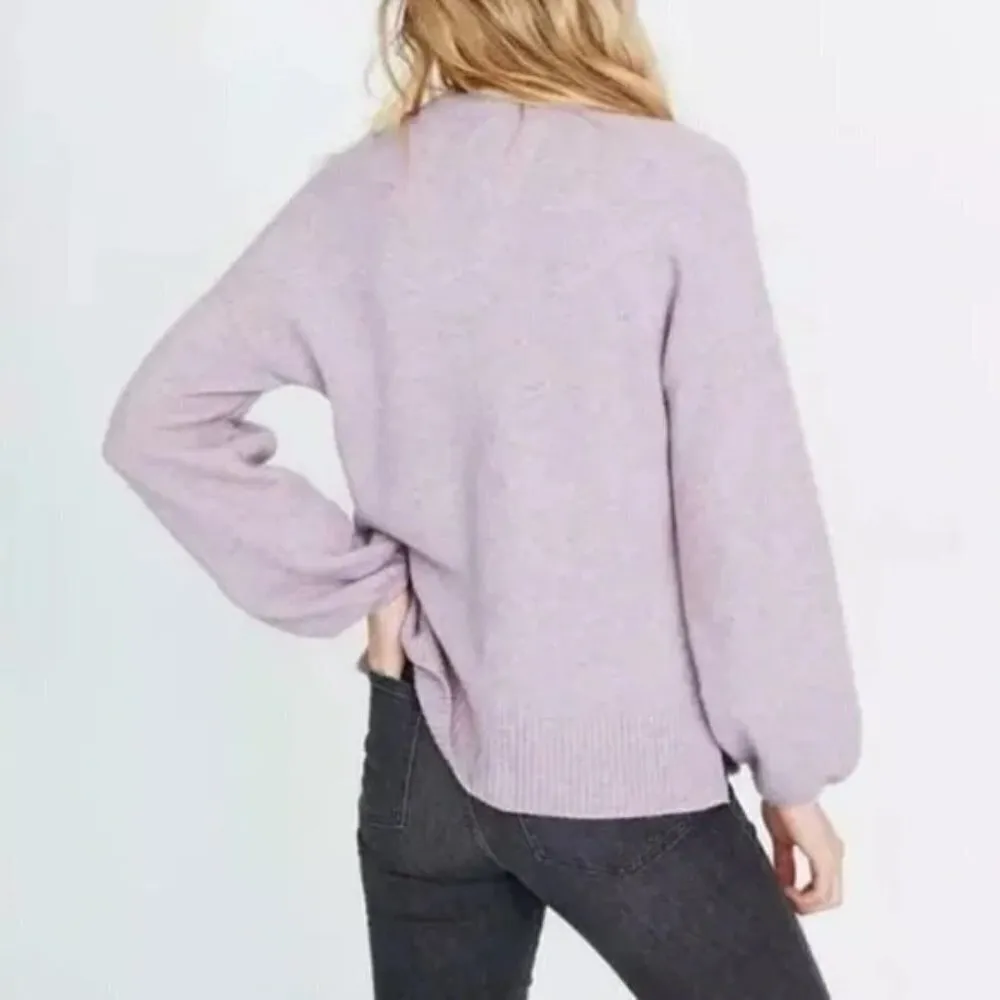 Madewell Payton Pullover Coziest Yarn Lilac Sweater S - Image 3
