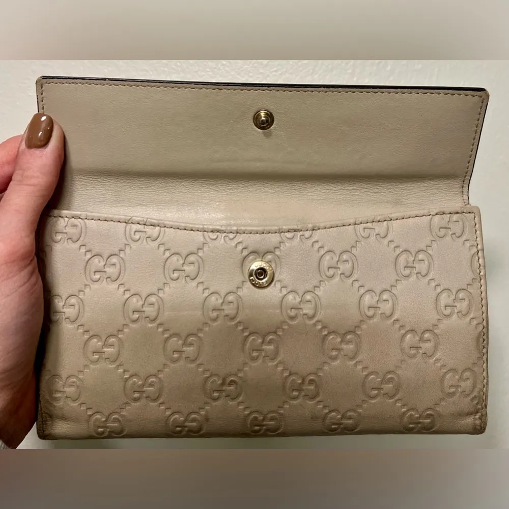 Gucci Guccissima Leather Engraved Heart Continental Wallet | Ivory - Image 6