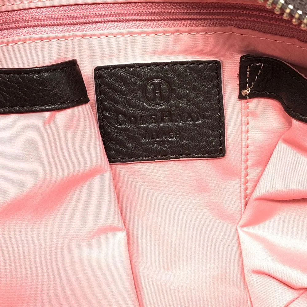 COLE HAAN Chocolate brown textured leather bag - Image 5