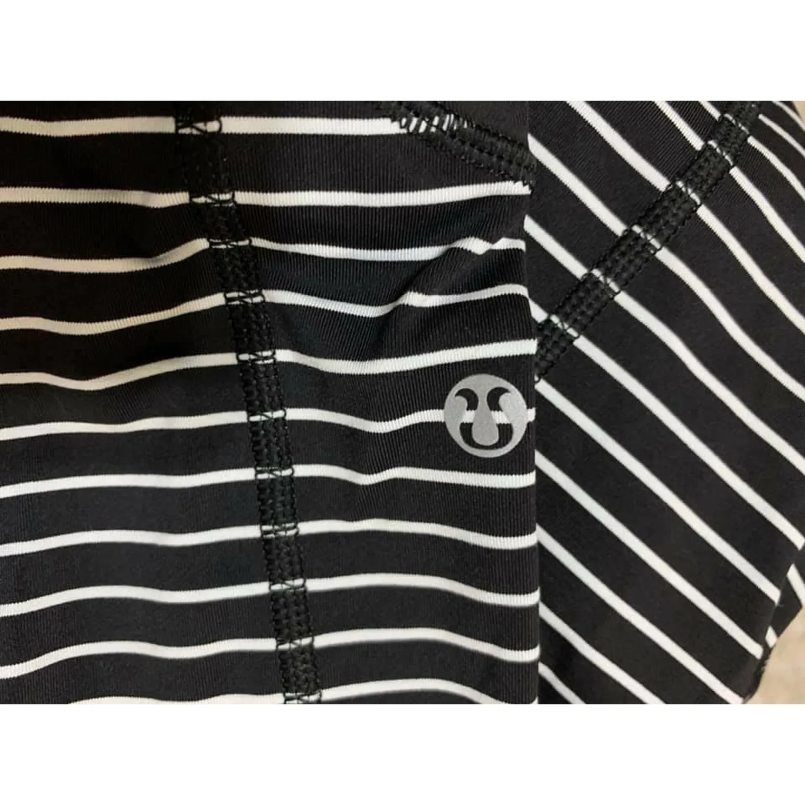 Lululemon Runday Crop‎ Parallel Stripe 6 Black - Image 4