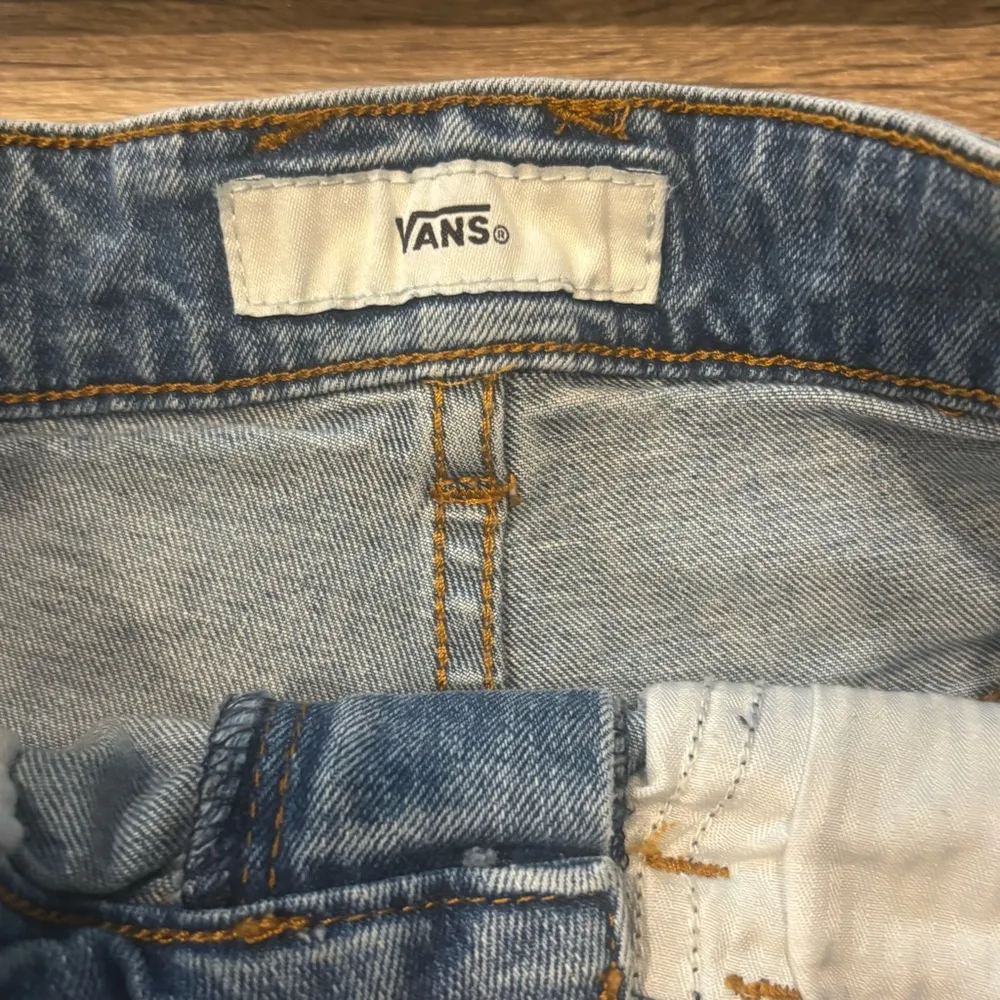 Vans Women’s High Rise Denim Shorts – Blue Wash – Size 27 – Cuffed Hems - Image 2