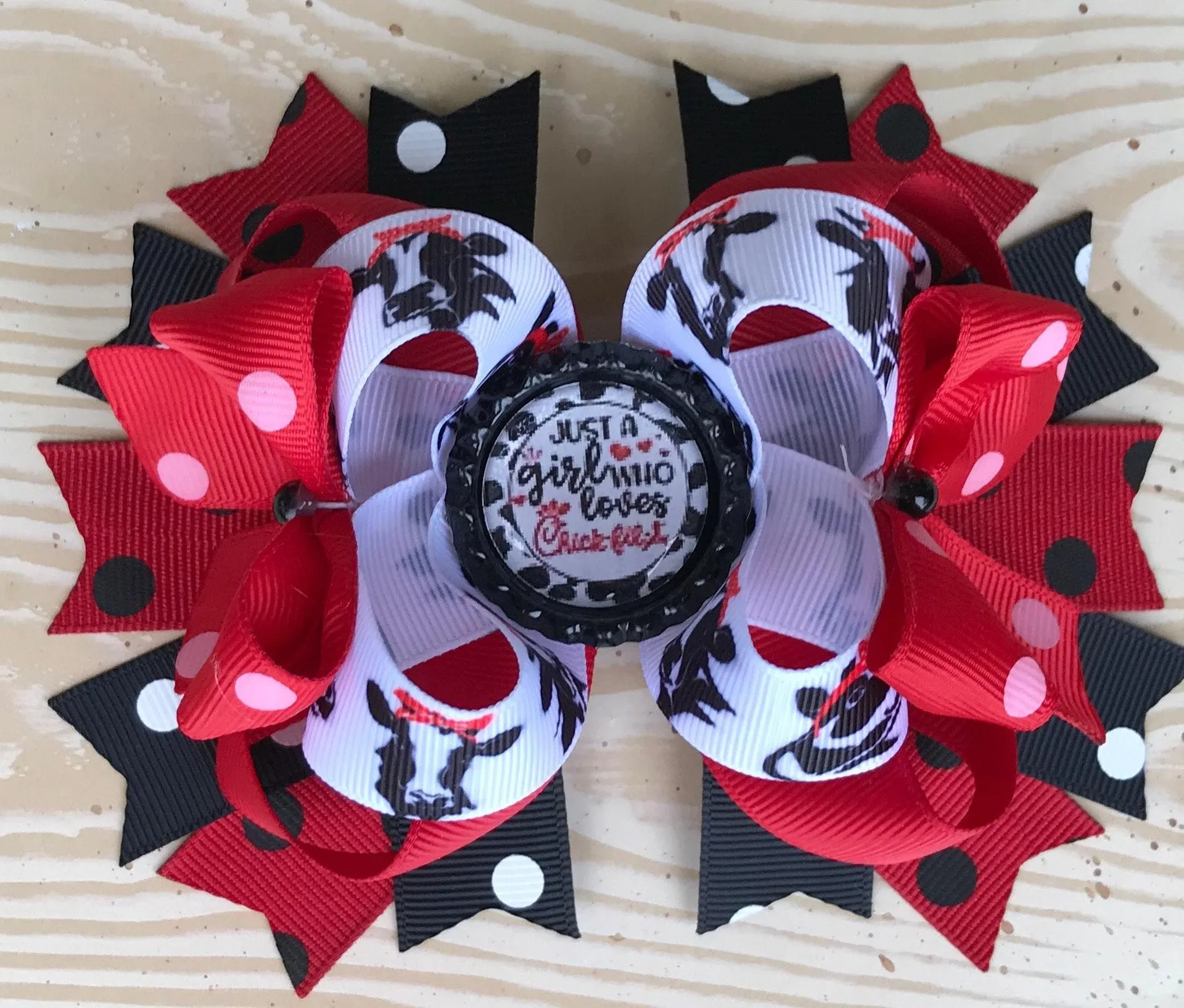 Chic Fil A Boutique Hair Bow Red - Image 2