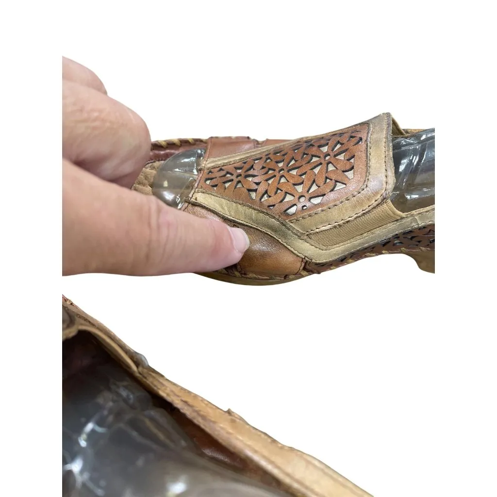 Ariat Womens Brown Leather Slingback Wedge Sandals Size 9.5B SKU 8840 - Image 7