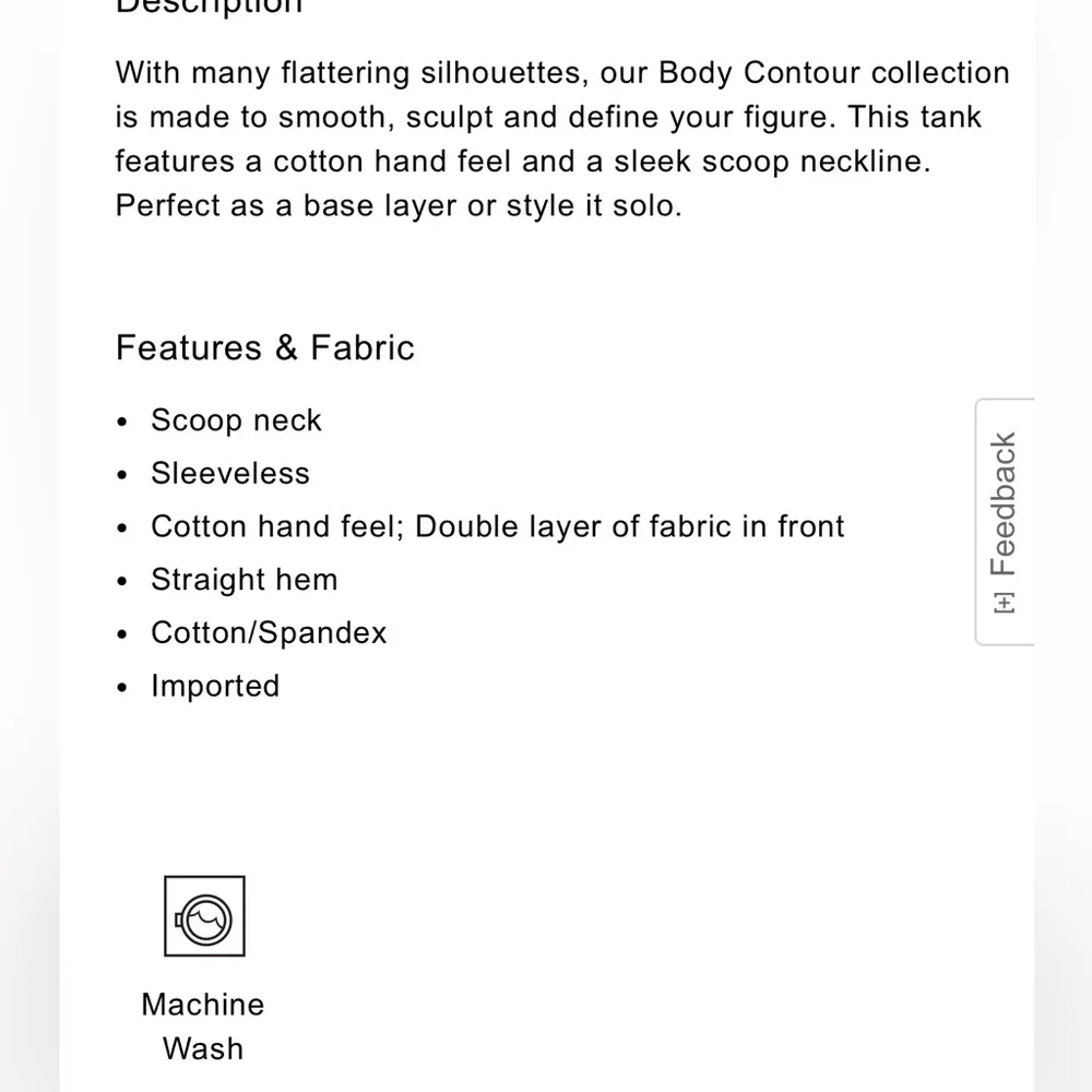 NWT Body Contour Stretch Cotton Scoop Neck Tank - Image 2