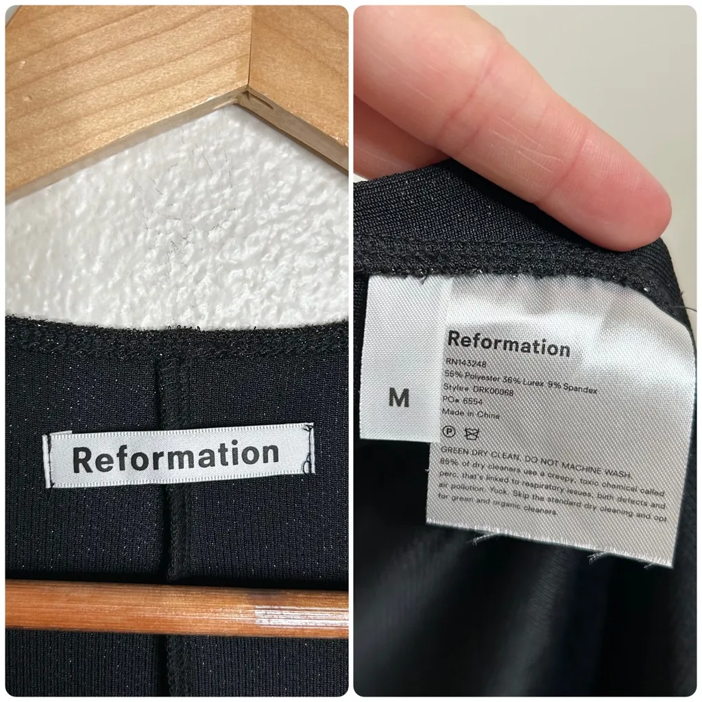 Reformation metallic shimmer dress black medium - Image 15