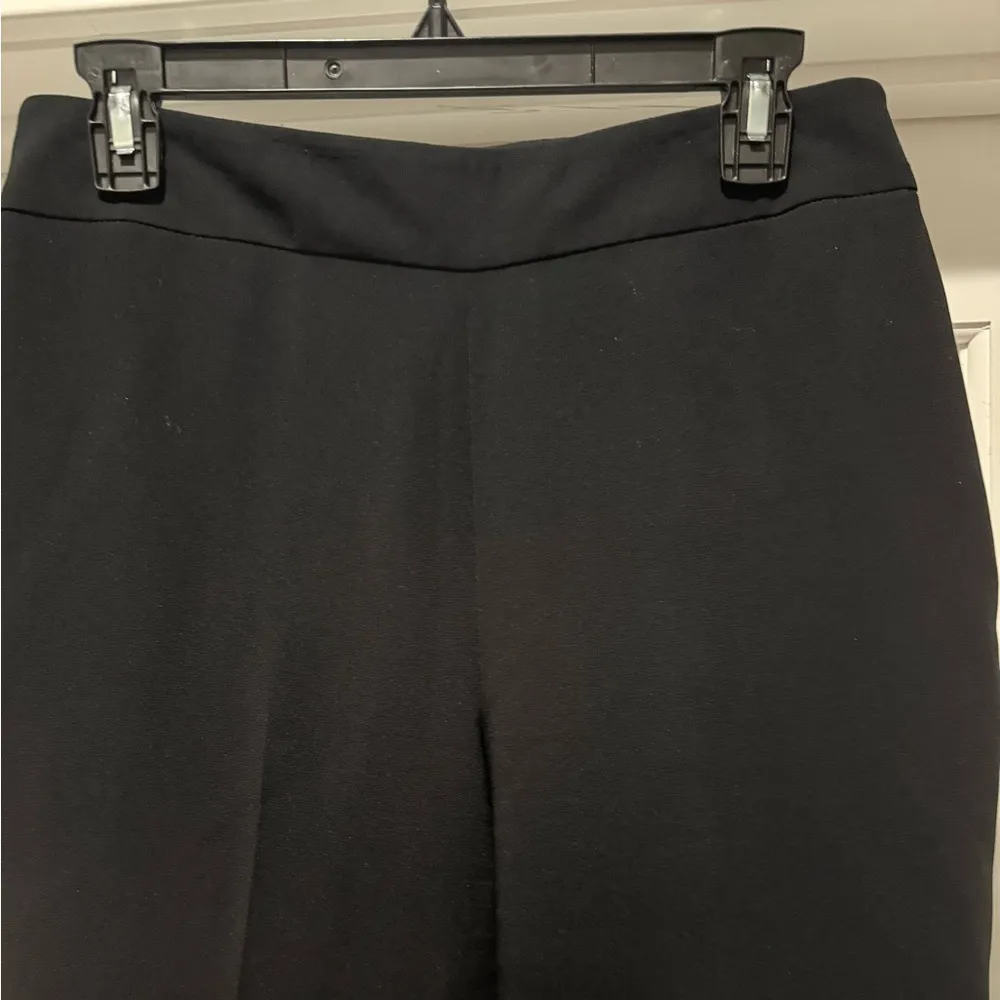 Louben Black Wide Leg Dress Pants Size 8 | Side Zip Tailored Work Trousers - Image 2