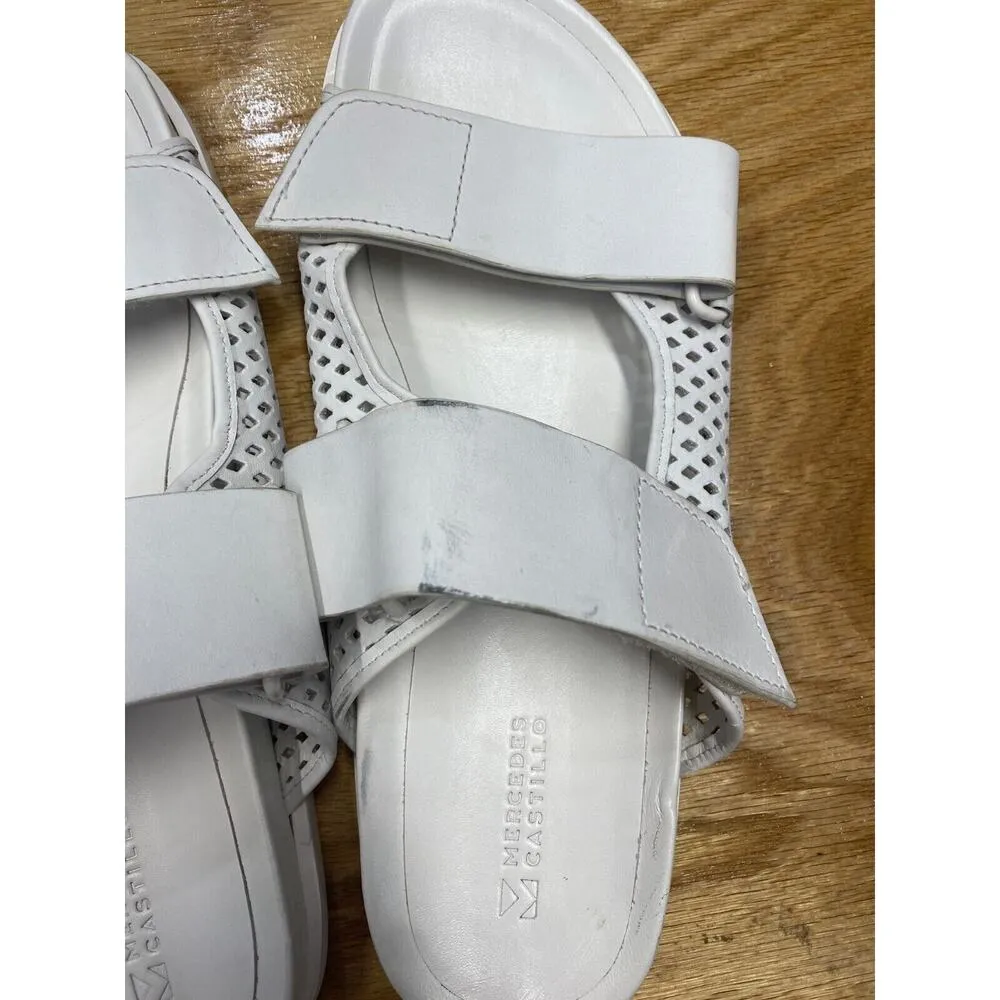 Mercedes Castillo Slide Sandals Womens 11 White Celynne Open Toe Casual Wear S31 - Image 4