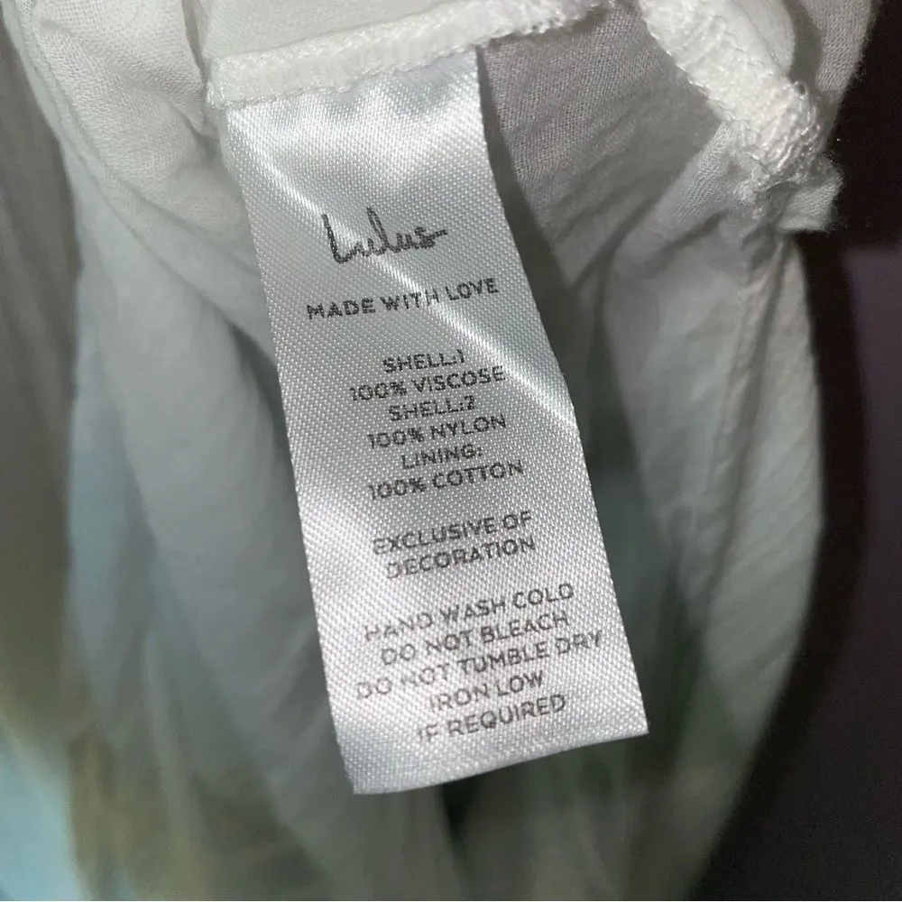 Lulu's XXS Maxi Dress White Embroidered Floral Vacation Cottage Coastal Boho - Image 8