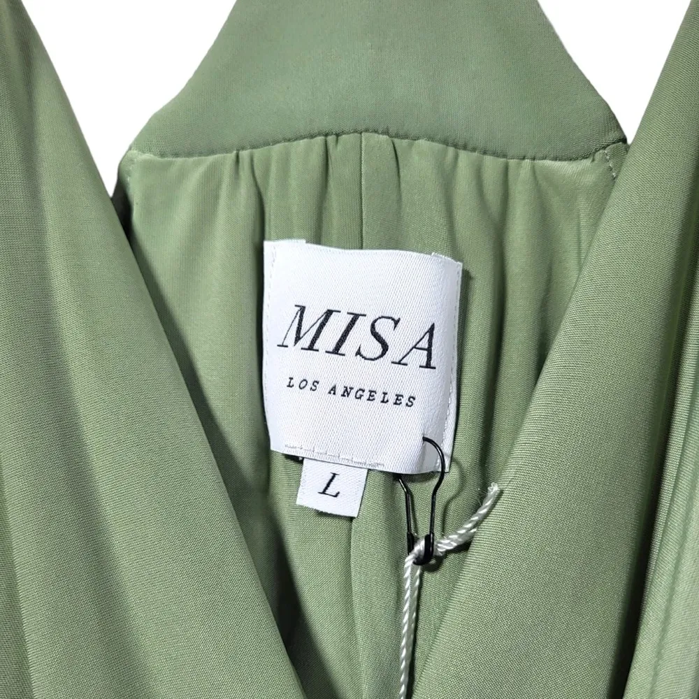 NWT MISA Los Angeles Domino Slinky Jersey Mini Cocktail Dress in Sage - Image 5