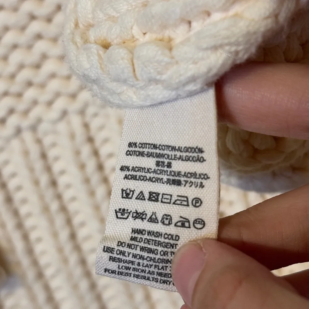 Free People Glow For It Cardigan Size Medium Oversized Chunky Knit Cream - Image 10