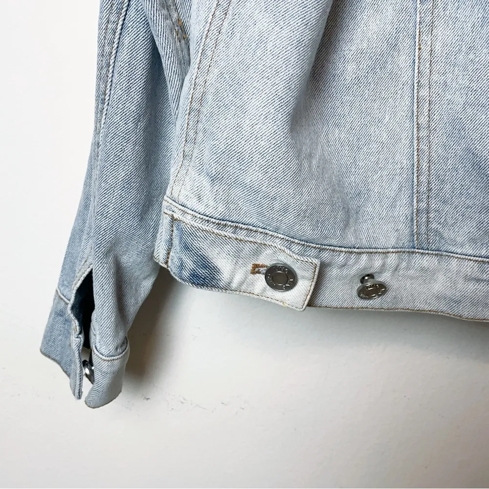 J.ING Vintage Light Blue Distressed Denim Jacket Size XS - Image 7
