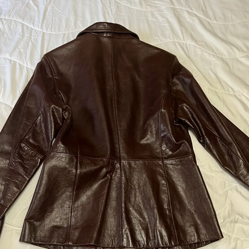 Rogue Dark Brown Leather Jacket Size M - Image 7