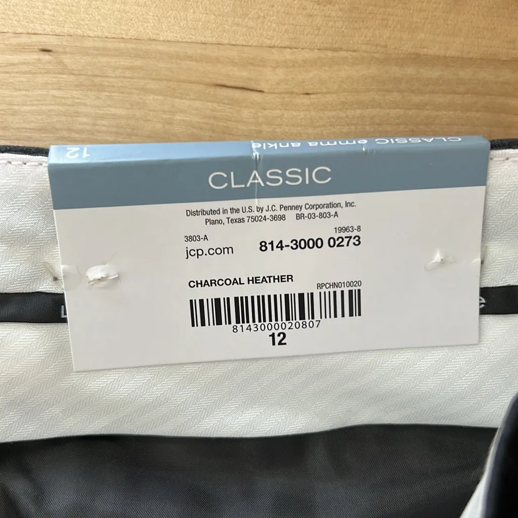 NWT Liz Claiborne Emma Gray Mid-Rise Career Dress Pant Trouser, 12 - Image 10